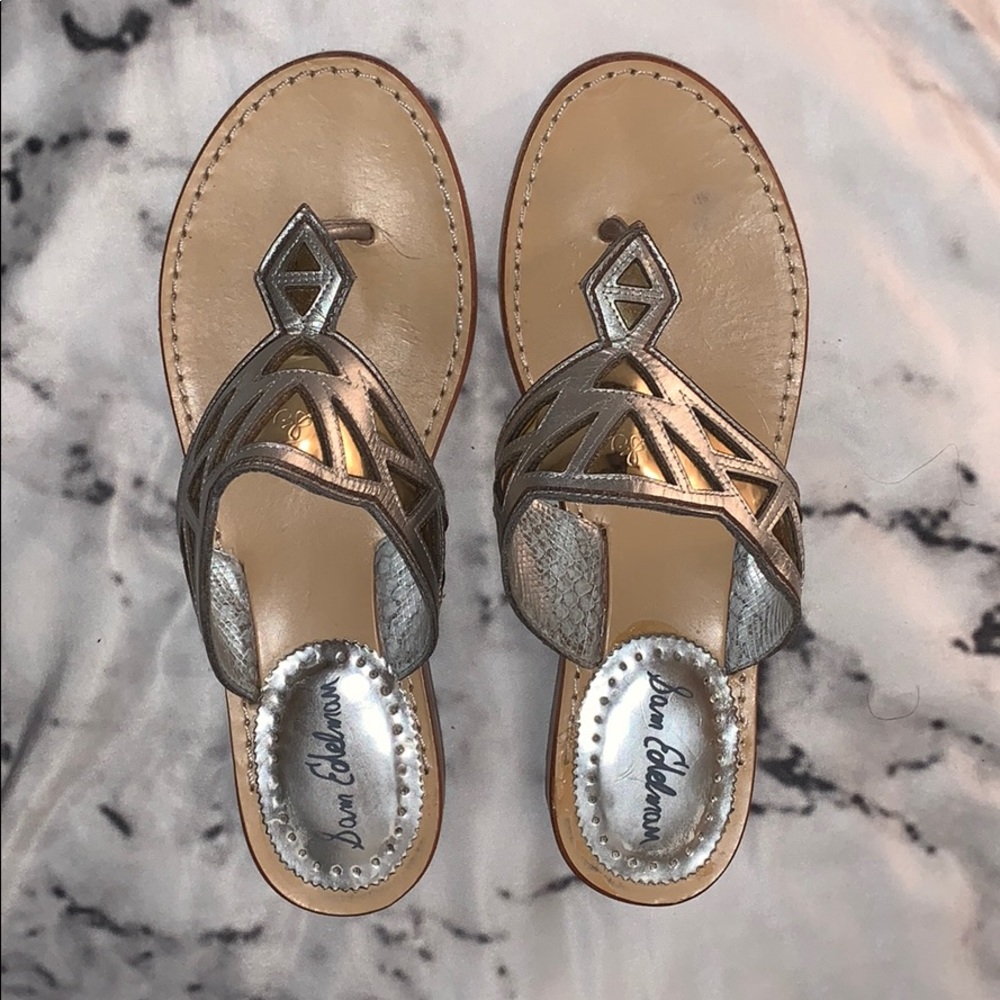 Sam Edelman metallic gold/silver sandals